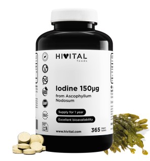 Yodo 150 mcg 365 Comprimidos Veganos Hivital