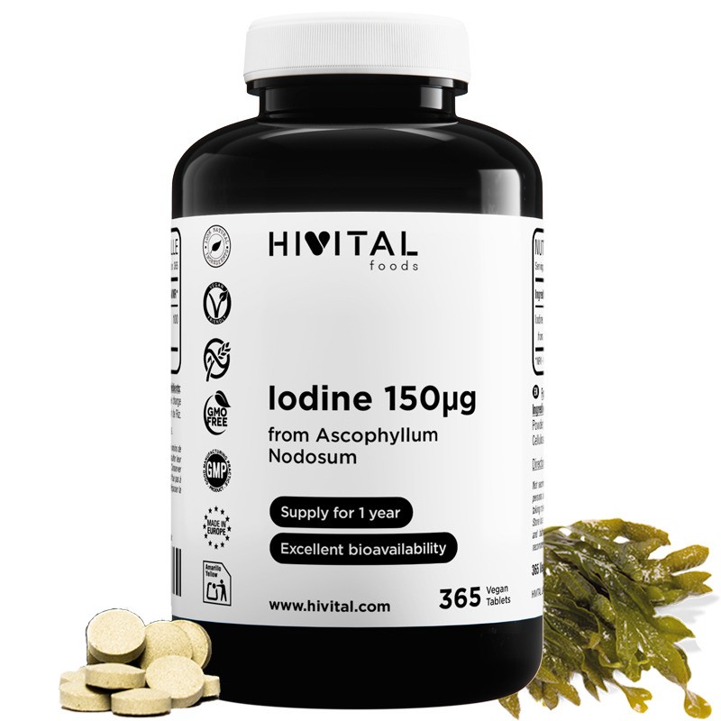 Yodo 150 mcg 365 Comprimidos Veganos Hivital