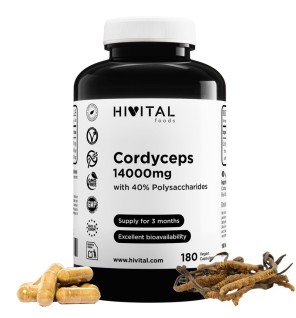 Cordyceps 14000 mg 180 Cápsulas Veganas Hivital