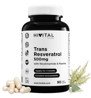 Resveratrol 500 mg 90 Cápsulas Veganas Hivital