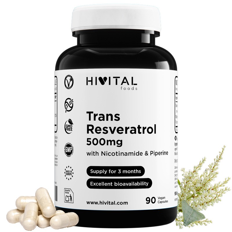 Resveratrol 500 mg 90 Cápsulas Veganas Hivital