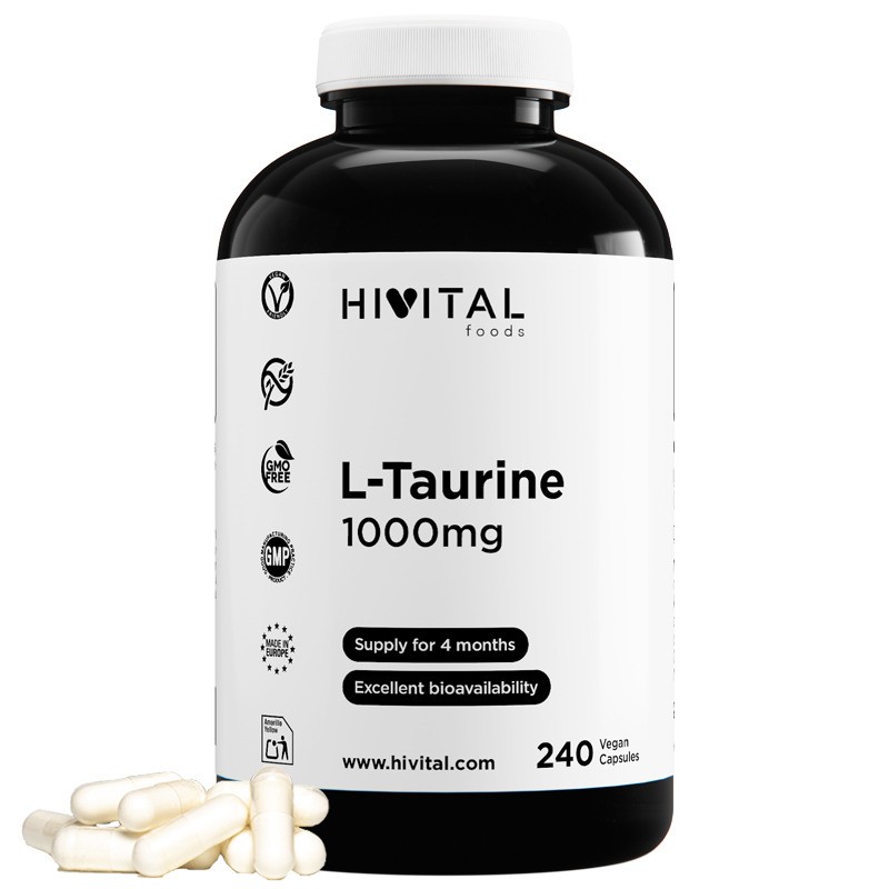 L-Taurina 1000 mg 240 Cápsulas Veganas Hivital L-Taurina 1000 mg 240 Cápsulas Veganas Hivital