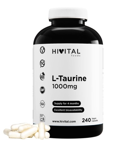 L-Taurina 1000 mg 240 Cápsulas Veganas Hivital