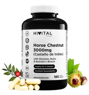 Castaño de Indias 3000 mg 180 Cápsulas Veganas Hivital
