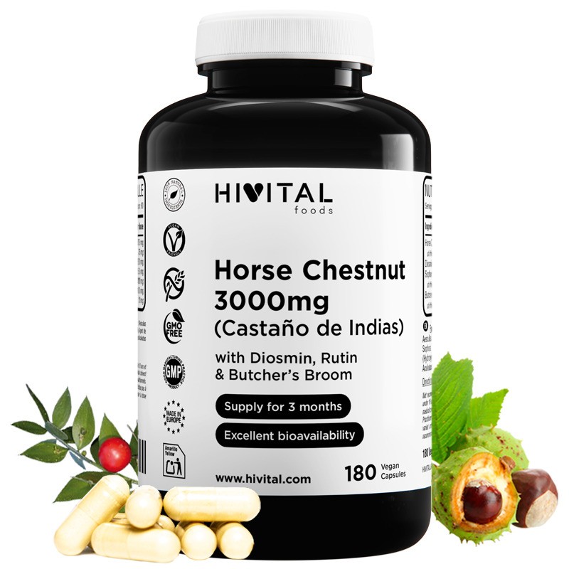 Castaño de Indias 3000 mg 180 Cápsulas Veganas Hivital Castaño de Indias 3000 mg 180 Cápsulas Veganas Hivital