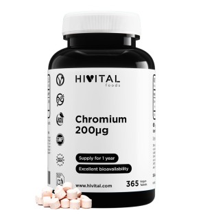 Cromo 200 mcg 365 Comprimidos Veganos Hivital