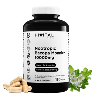 Nootropic Bacopa Monnieri 180 Cápsulas Hivital