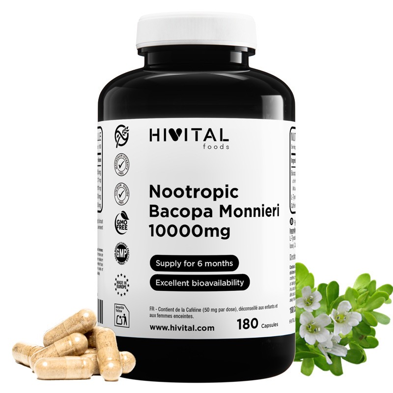 Nootropic Bacopa Monnieri 180 Cápsulas Hivital