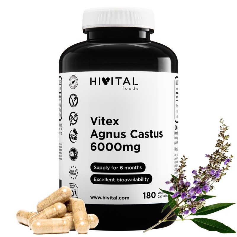 Vitex Agnus Castus 6000 mg 180 Cápsulas Veganas Hivital