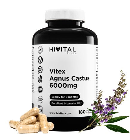 Vitex Agnus Castus 6000 mg 180 Cápsulas Veganas Hivital