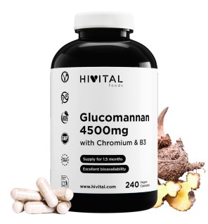 Glucomanano 4500 mg 240 Cápsulas Veganas Hivital