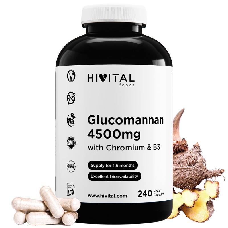 Glucomanano 4500 mg 240 Cápsulas Veganas Hivital