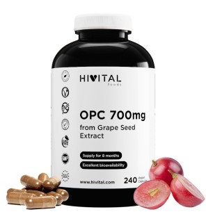 OPC Semilla de Uva 700 mg 240 Cápsulas Veganas Hivital
