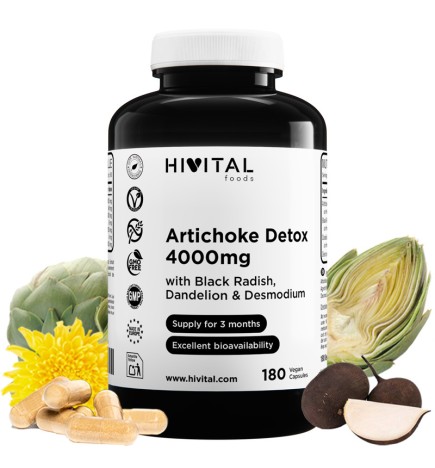 Alcachofa Detox 4000 mg 180 Cápsulas Veganas Hivital