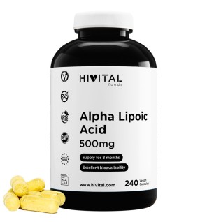 Ácido Alfa Lipoico 500 mg 240 Cápsulas Veganas Hivital