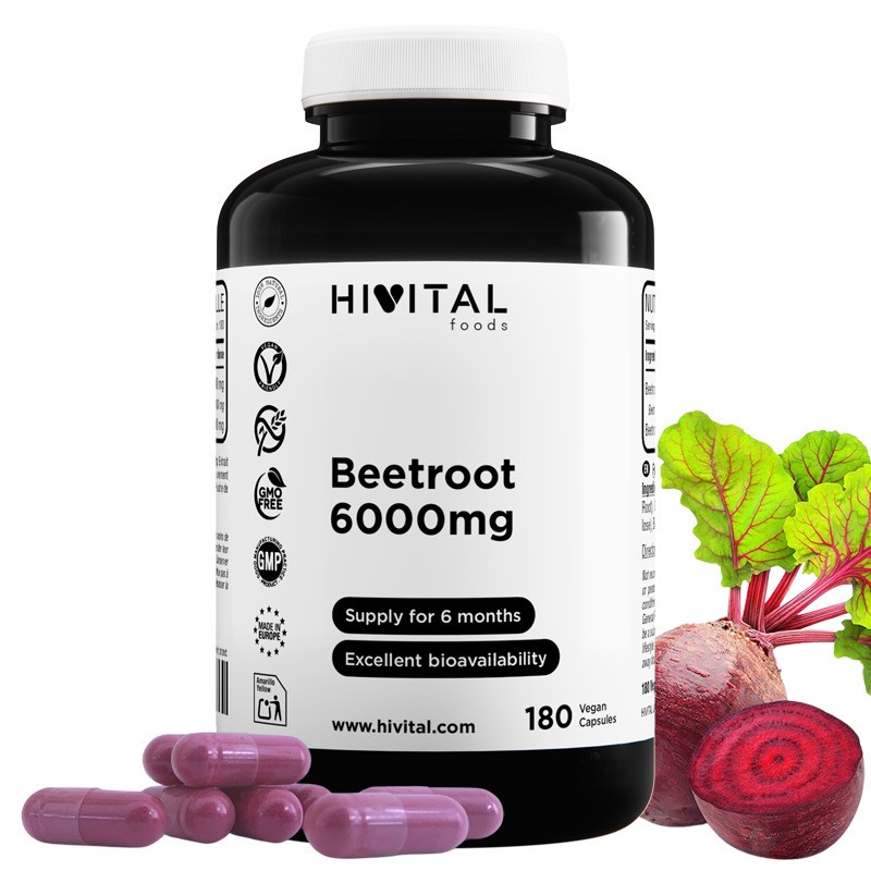 Remolacha 6000 mg 180 Cápsulas Veganas Hivital