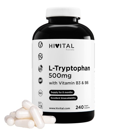 L-Triptófano 500 mg 240 Cápsulas Veganas Hivital