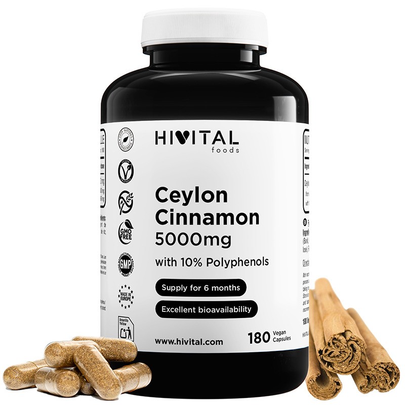 Canela 5000 mg 180 Cápsulas Veganas Hivital