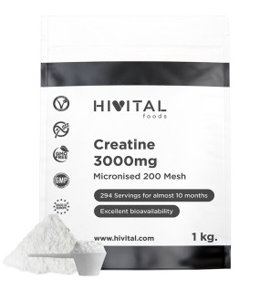 Creatina 3000 mg 1 Kg de Polvo Vegano Hivital