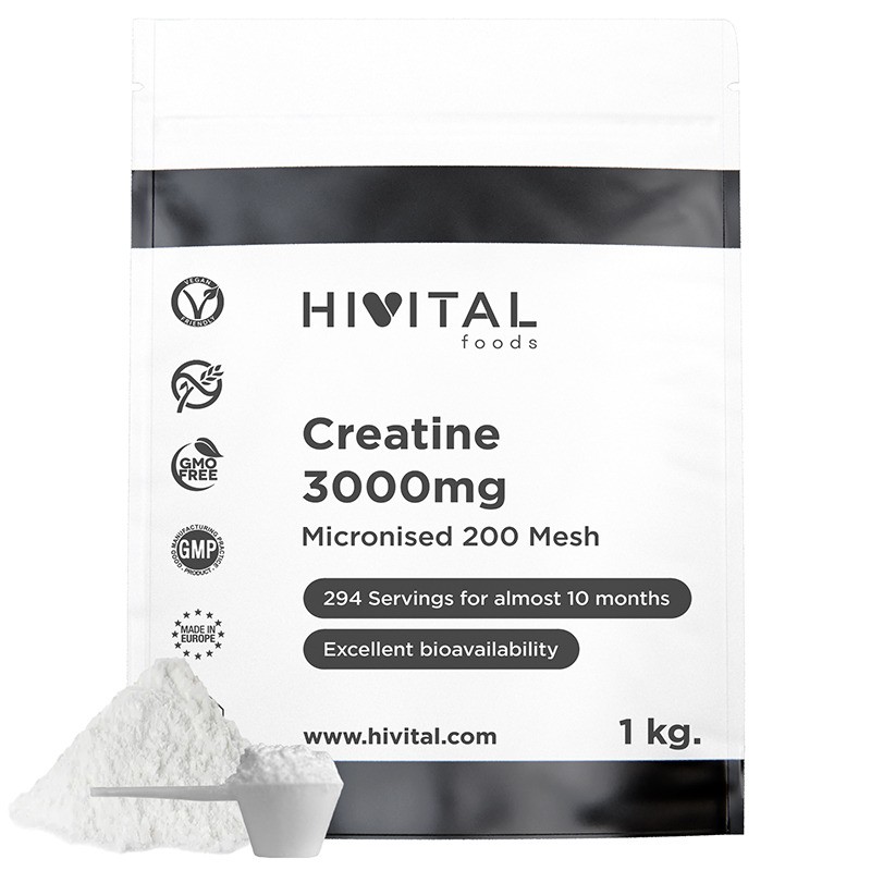 Creatina 3000 mg 1 Kg de Polvo Vegano Hivital Creatina 3000 mg 1 Kg de Polvo Vegano Hivital
