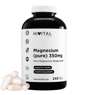 Magnesio 350 mg (Bisglicinato) 240 Cápsulas Veganas Hivital