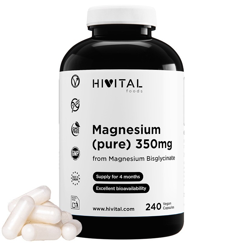 Magnesio 350 mg (Bisglicinato) 240 Cápsulas Veganas Hivital