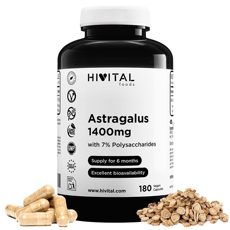 Astrágalo 1400 mg 180 Cápsulas Veganas Hivital