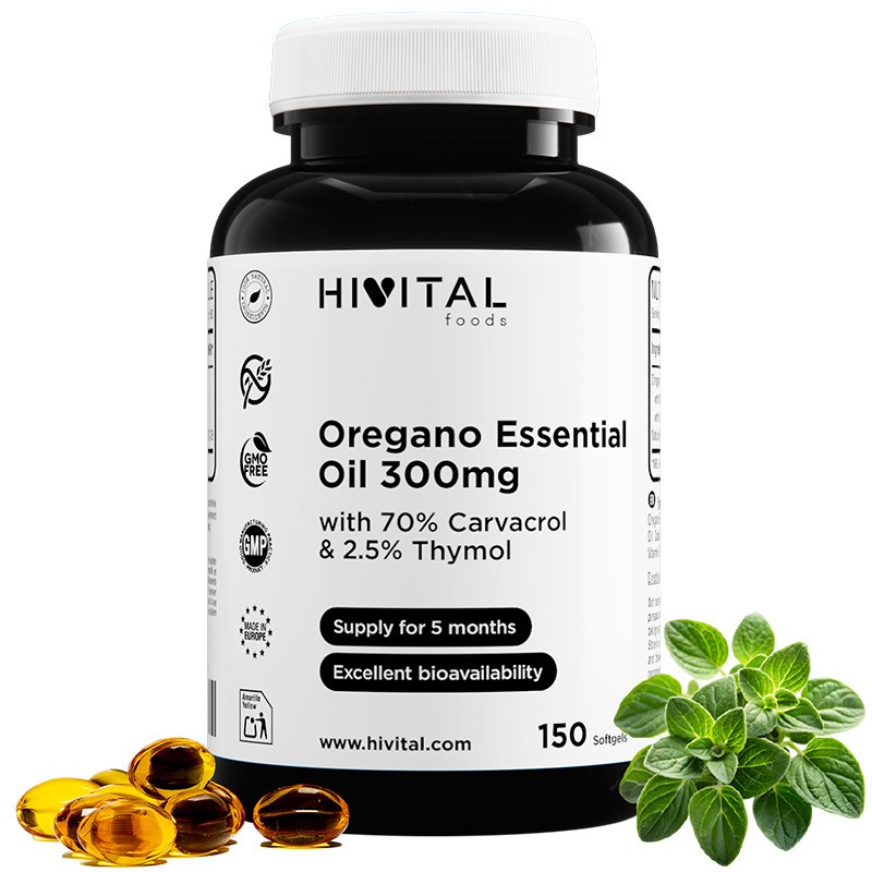 Aceite esencial de Orégano 300 mg 150 Perlas Hivital