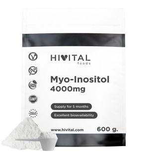 Myo-Inositol 4000 mg 600 Gramos de Polvo Vegano Hivital