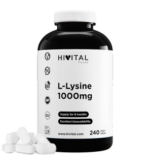 L-Lisina 1000 mg 240 Comprimidos Veganos Hivital