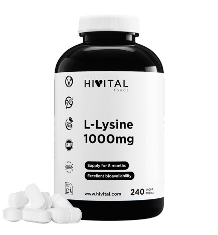L-Lisina 1000 mg 240 Comprimidos Veganos Hivital