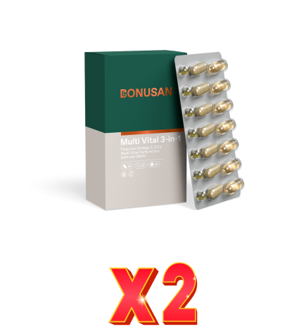 Pack de 2 unidades Multi Vital 3-In-1 84 Comprimidos Bonusan