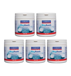 Pack de 5 unidades Magasorb® (Magnesio 150 Mg Como Citrato) 180 Tabletas Lamberts
