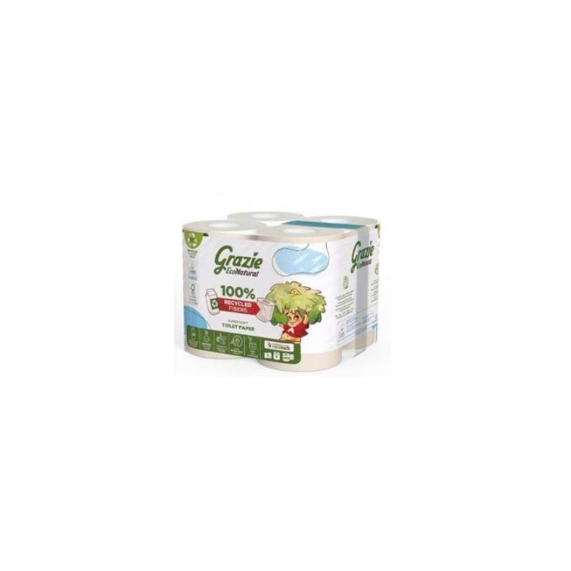 Papel Higienico Doble Capa  8 Rollos Bio Grazie Natural