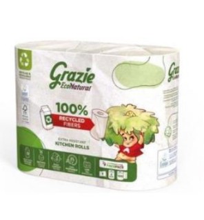 Papel Cocina Doble Capa 2 Rollos Bio Grazie Natural