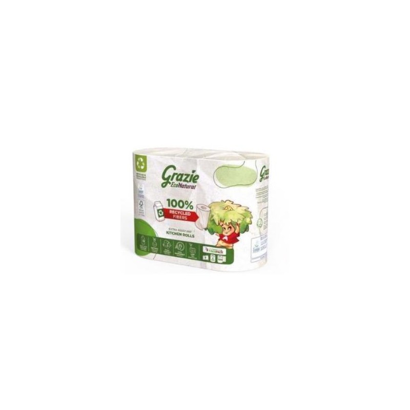Papel Cocina Doble Capa 2 Rollos Bio Grazie Natural