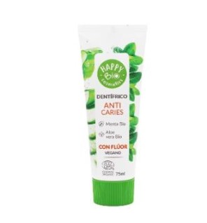 Dentifrico Anti Caries  Menta Aloe Con Fluor 75 Ml Happy Bio