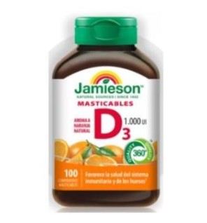 Vitamina D 1000Ui 100 Comprimidosmasticables Jamieson