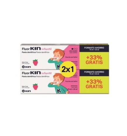 Fluor Kin Infantil Pasta 75Ml+25Ml 2X1 Kin