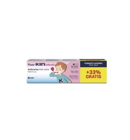 Fluor Kin Pasta Dental Infan Fresa 2-6Años 75+25Ml Kin