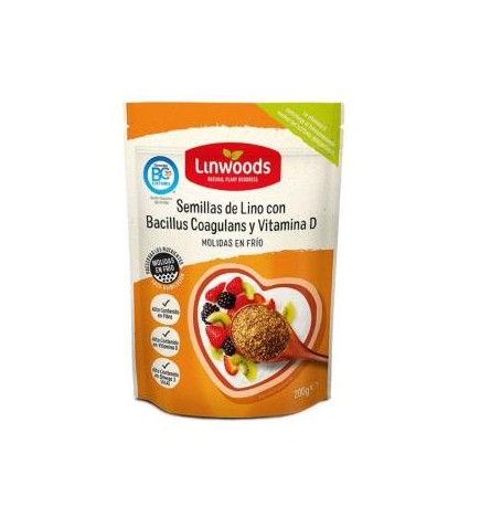 Semillas De Lino Molida Con Bacillus Y Vit D 200Gr Linwoods