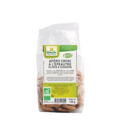 Aperitivo Espelta Olivas-Cebolla 150G Bio Moulin Des Moines
