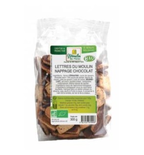 Galletas Letras Cubiertas De Chocolate 300 Gr Bio Moulin Des Moines