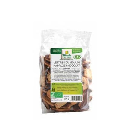 Galletas Letras Cubiertas De Chocolate 300 Gr Bio Moulin Des Moines
