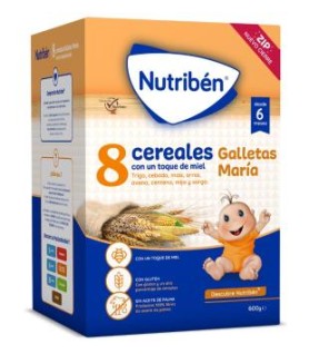 Nutriben 8 Cereales Miel Galletas Maria 600 Gramos Nutriben
