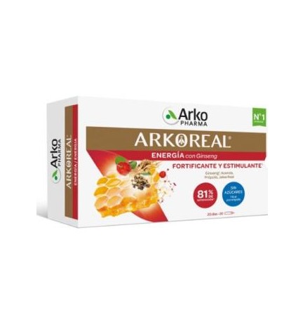 Arkoreal Jalea Real+Ginseng 20 Ampollas Arkopharma