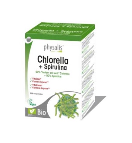 Chlorella y espirulina bio 200 comprimidos Physalis