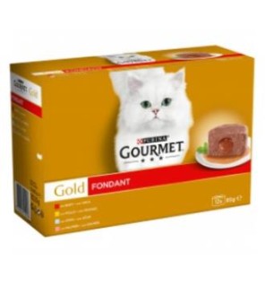 Gourmet Gold Fondant Buey Atun Salmon 12X85 Gramos Purina Vet