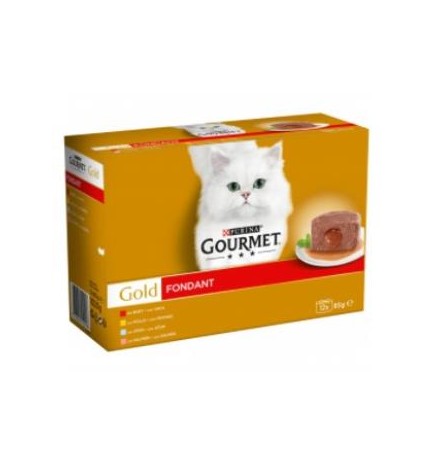 Gourmet Gold Fondant Buey Atun Salmon 12X85 Gramos Purina Vet
