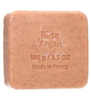 Jabon Exfoliante Argan-Rosa Pastilla 100 Gramos Bio Savon Du Midi